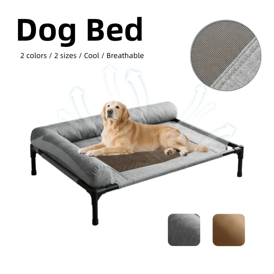 Dog Bed Indoor Outdoor Cooling Elevated Hammock Washable Raised Metal Frame Pet Furniture Beds Supplies Bolster Dog Accessories