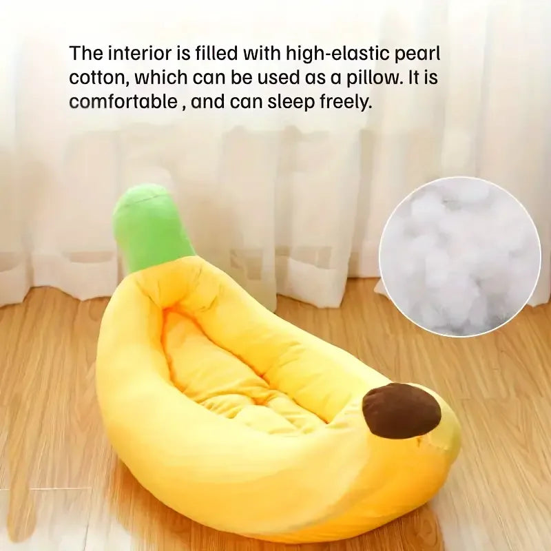Dog Bed Cozy Banana Shaped Nest Pet Bed Durable Detachable & Washable Plush Warm Sanctuary for Small/Medium/Large Dogs & Cats