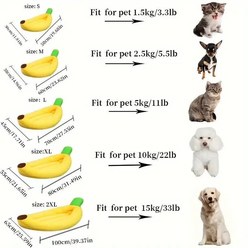 Dog Bed Cozy Banana Shaped Nest Pet Bed Durable Detachable & Washable Plush Warm Sanctuary for Small/Medium/Large Dogs & Cats