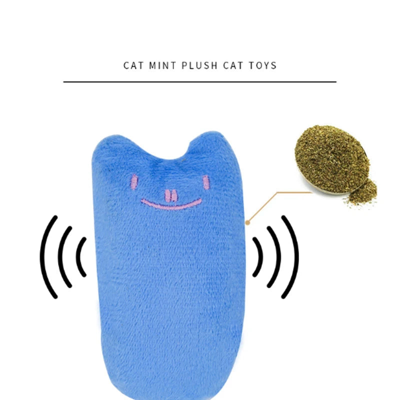 Cute Cat Toys Funny Interactive Plush Cat Toy Mini Teeth Grinding Catnip Toys Kitten Chewing Squeaky Toy Pet Accessories