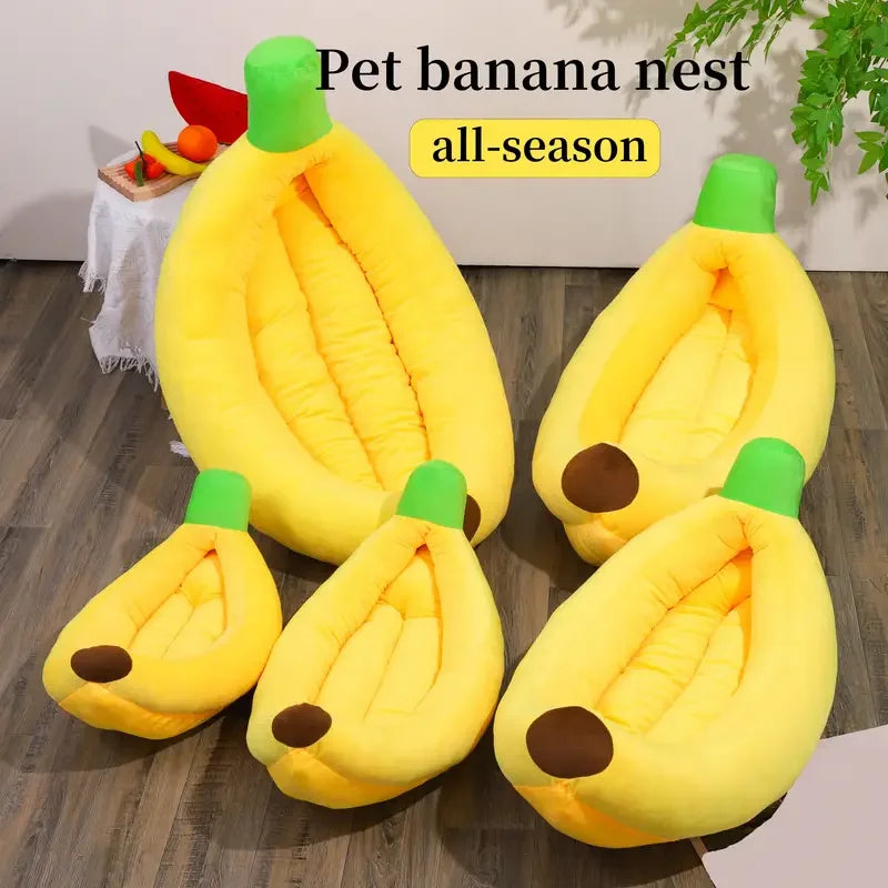 Dog Bed Cozy Banana Shaped Nest Pet Bed Durable Detachable & Washable Plush Warm Sanctuary for Small/Medium/Large Dogs & Cats